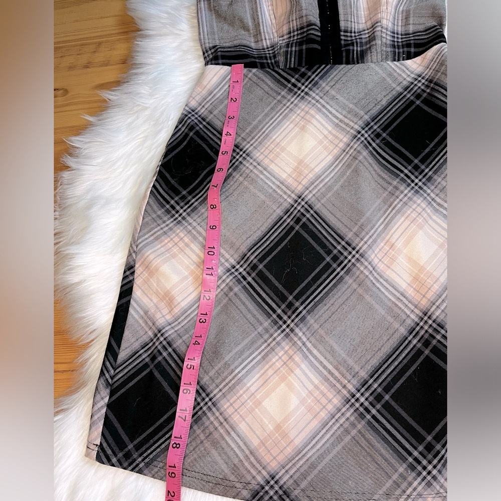 Urban Outfitters UO Keya Plaid Hook & Eye Mini Dress XS Extra Small - Picture 9 of 14